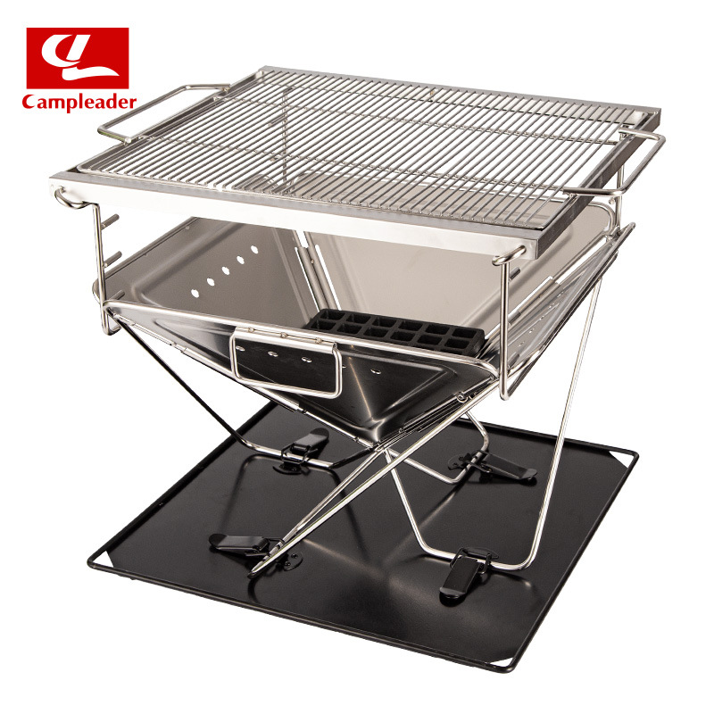 户外烧烤炉焚火台烤肉架烧烤炉304不锈钢烤网折叠烤肉炉烧烤架