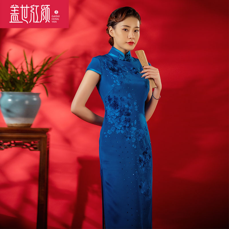 梦芙蓉丨盖世红颜丨老上海绣花真丝旗袍2020秋季新款年轻日常国风