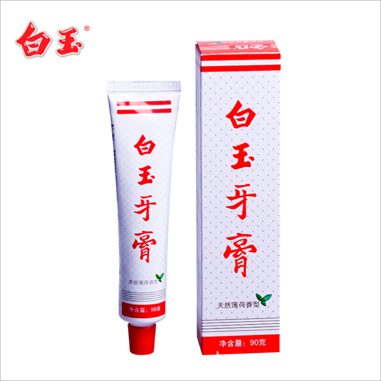 【拍一发四】白玉牙膏薄荷香型90g清洁牙膏清新口气护龈家用老牌