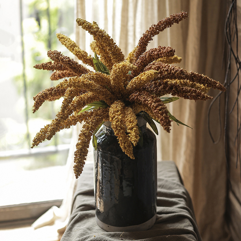 掬涵仿真谷穗猫尾谷干花果实田园艺术装饰插花客厅摆设拍摄道具