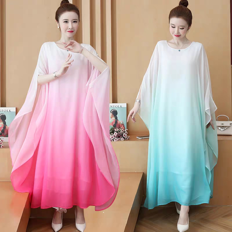 春夏新品禅舞服宽松连衣裙居士服茶服禅服飘逸长裙仙气古风渐变色