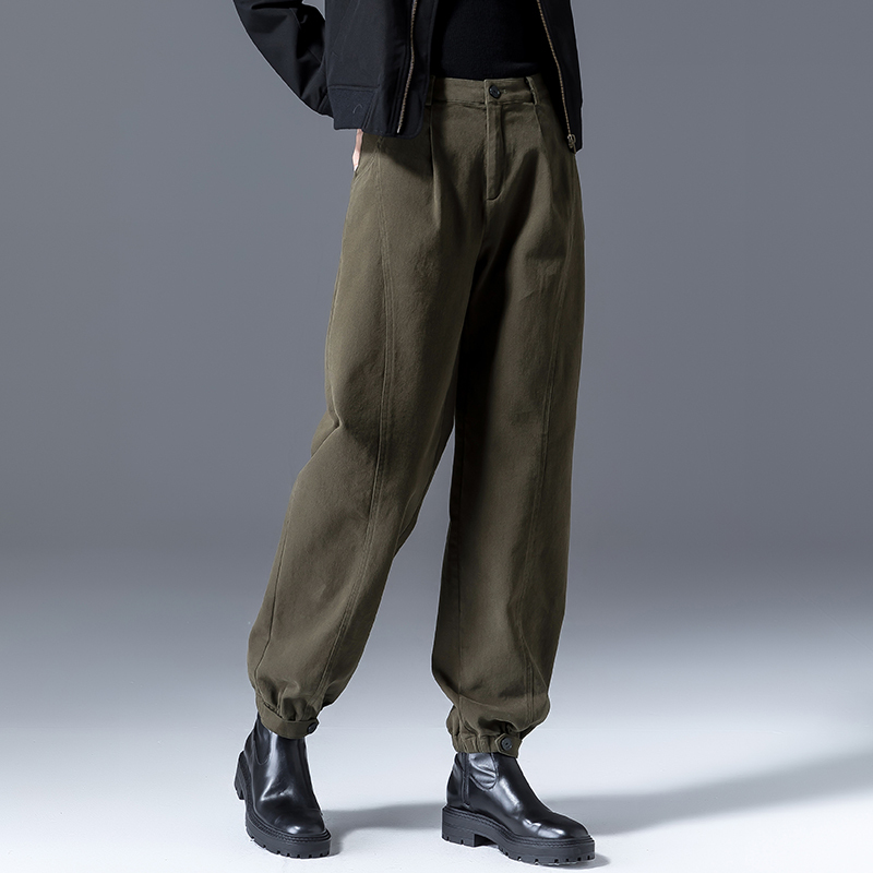 爆款工装裤女2025新款女裤秋冬运动裤休闲裤加绒裤子女冬季哈伦裤