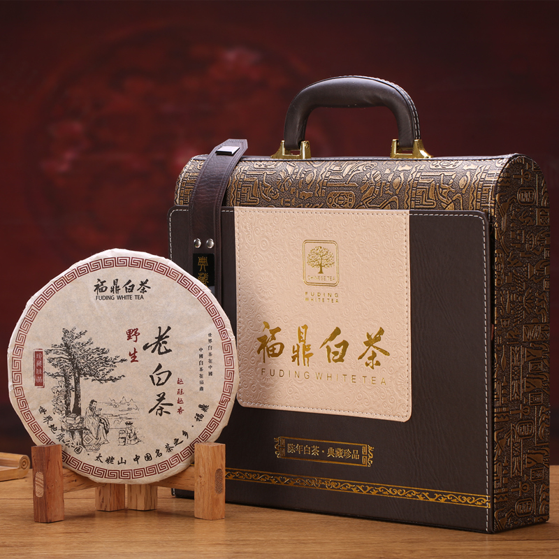 中秋国庆送礼物送礼品福鼎白茶礼盒装老寿眉贡眉陈年老白茶饼350g