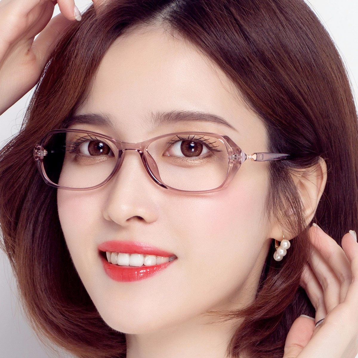 （粉蝶1472）眼镜女款女士近视变色眼镜女韩版时尚平光无度数护目