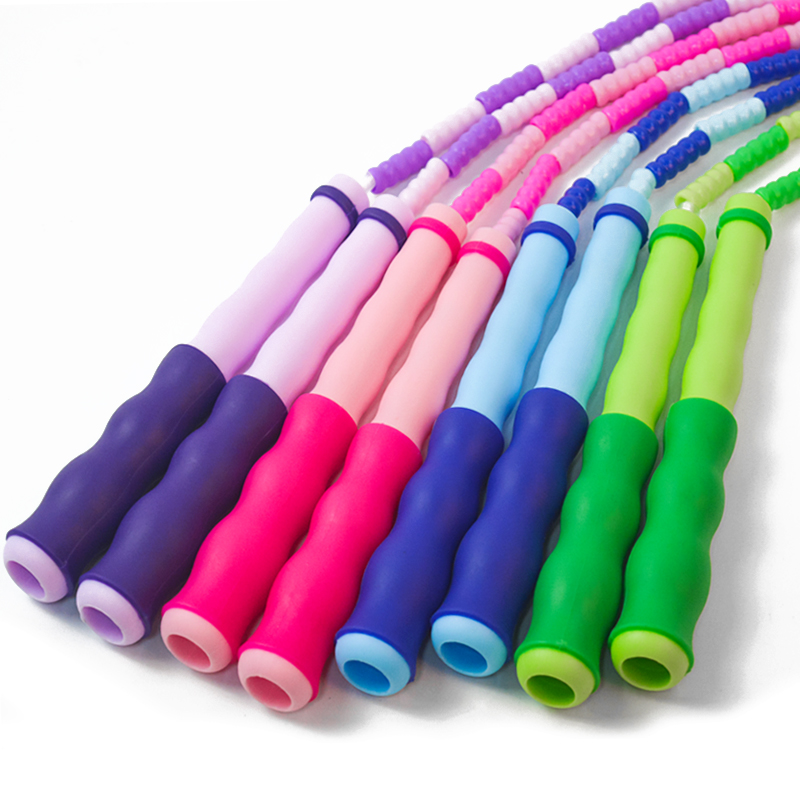 竹节跳绳专业中小学生幼儿园初学者不打结不绕绳耐用软珠花式跳绳