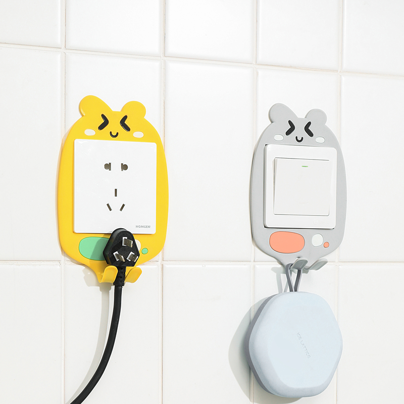 夜光开关贴卡通插座装饰墙贴套开关保护套遮挡边框套家用插头挂钩