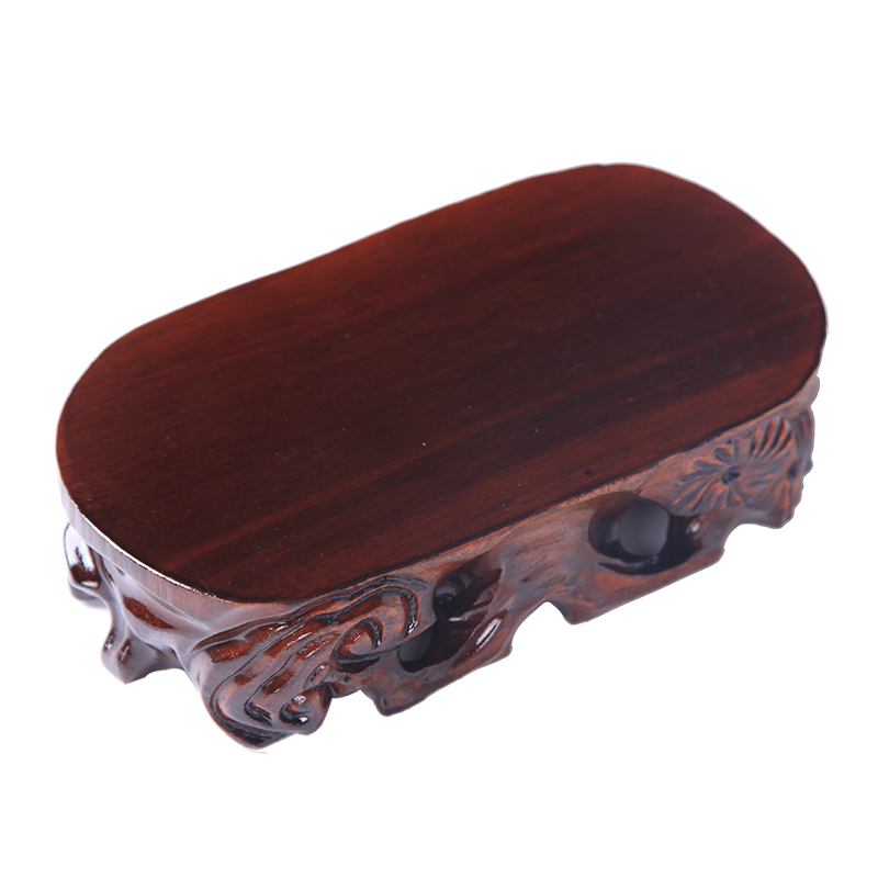 仿红木椭圆实木底座 根雕石头木托 玉石佛像奇石工艺品摆件木底座