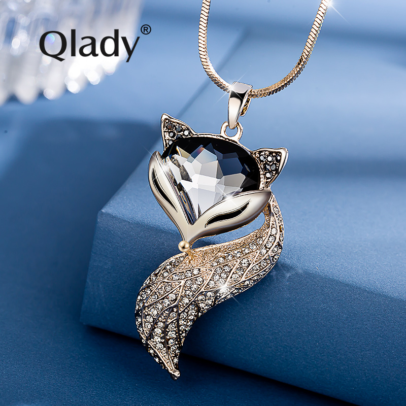 合金吊坠 高档狐狸装饰毛衣链新款潮欧美项链吊坠毛衣长项链气质