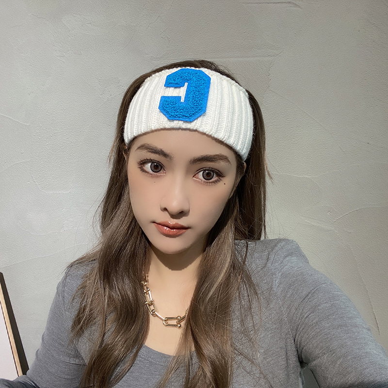 韩国网红宽边针织发带C字母秋冬保暖发箍运动瑜伽头带洗脸时尚女