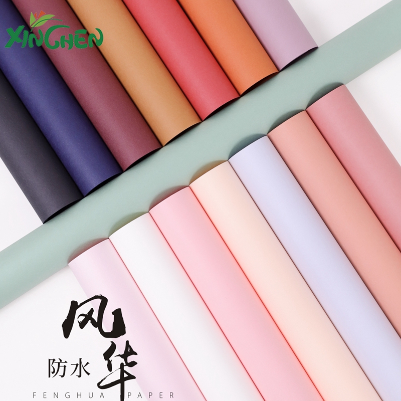 风华纸防水牛皮纸卷装凡尔赛包装纸复古欣辰鲜花花束包装材料黑色