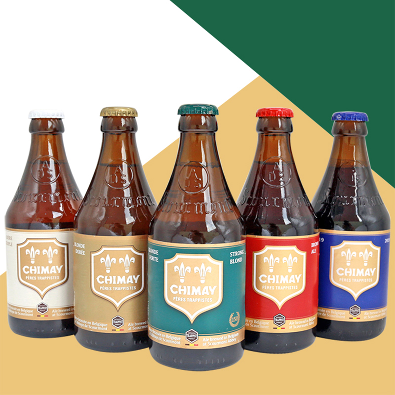 智美比利时进口修道院啤酒蓝帽/绿帽红帽/白帽/金帽精酿330ml*5瓶