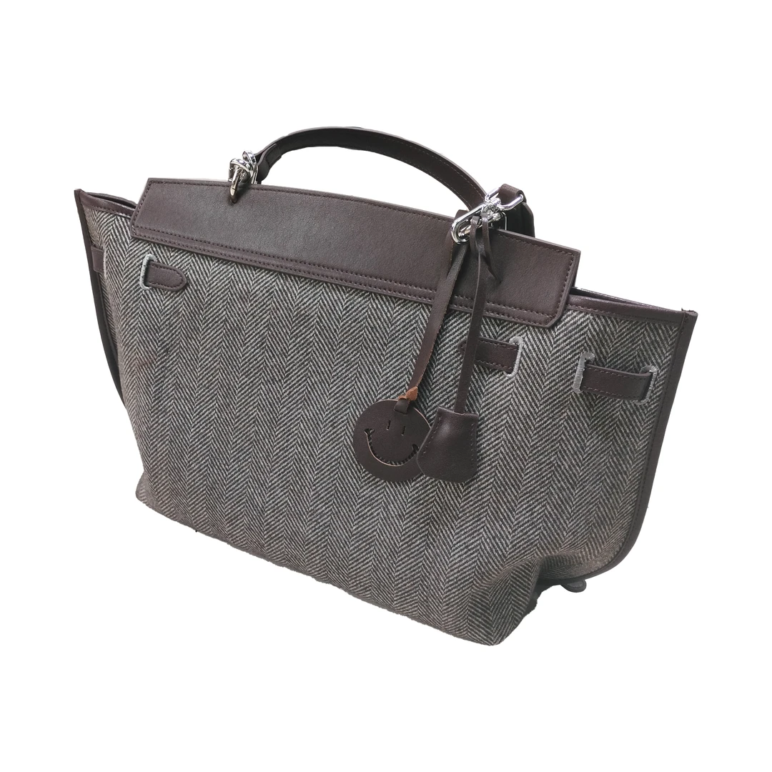 【伊人风尚服饰推荐】2024新款时尚潮休闲拼皮单肩包手提包7477