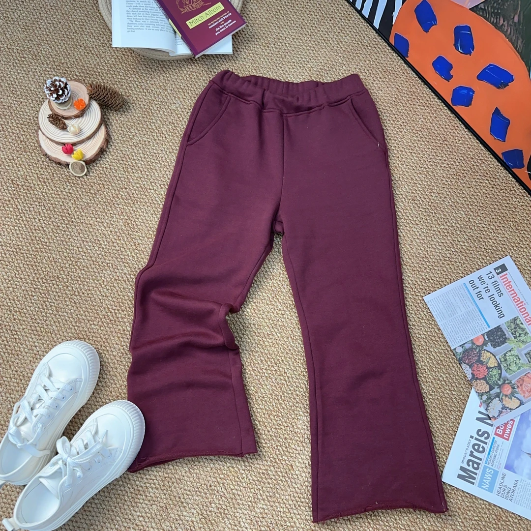 2024秋季新款百搭纯色休闲裤喇叭裤6348