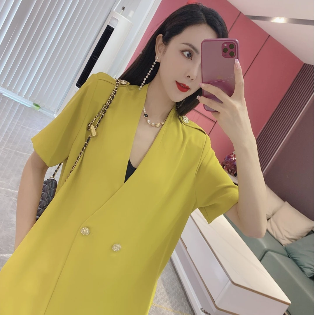 Y【橦颜推荐】肩章无领西装+短裤两件套9337