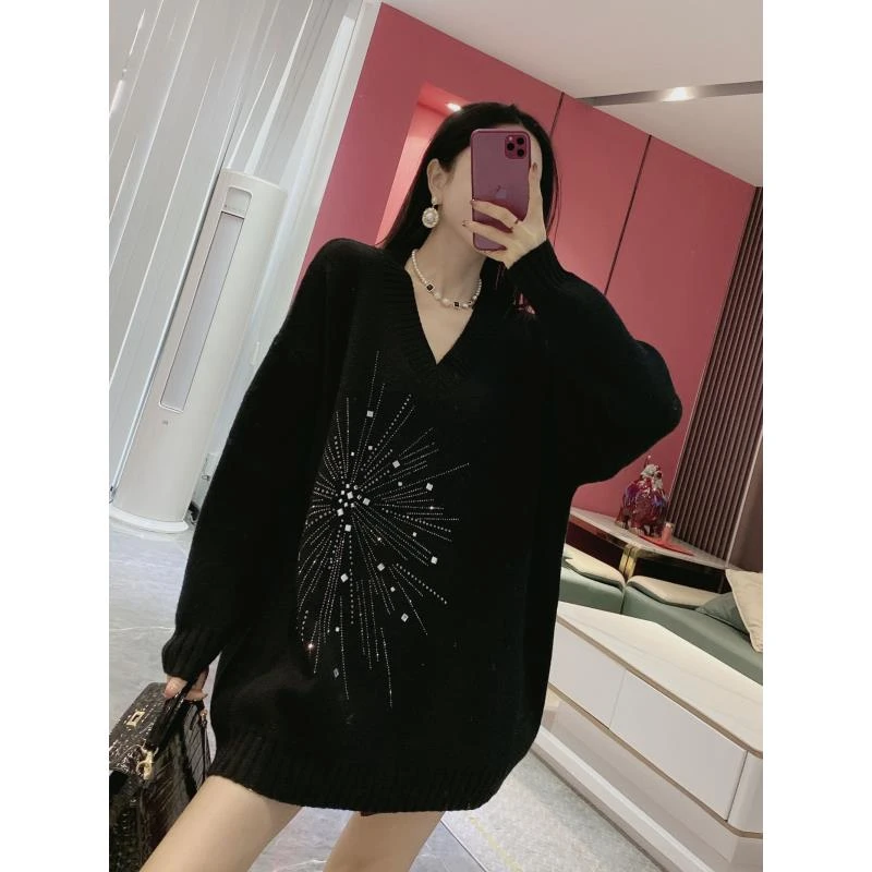 C【烫钻烟花】烫钻烟花宽松大版毛衣7570