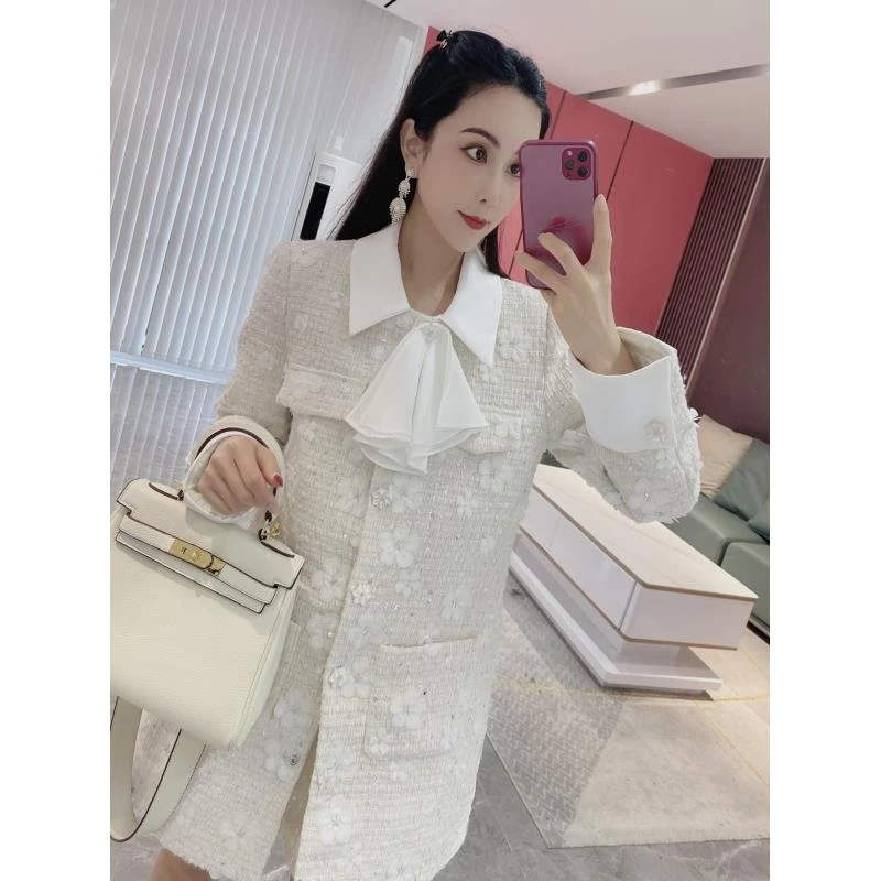 Y【橦颜推荐】花朵领结小香外套2973