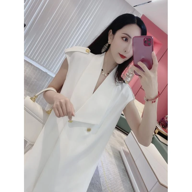 Q【雍容闲雅】坎肩袖大翻领上衣+松紧腰短裤两件套（YD21）1321