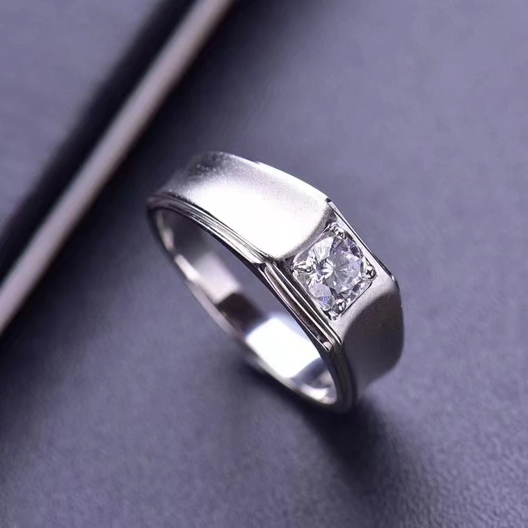 925银莫桑石戒指 〖磨砂 男戒〗高品质莫桑石未知尺码直接联系客服