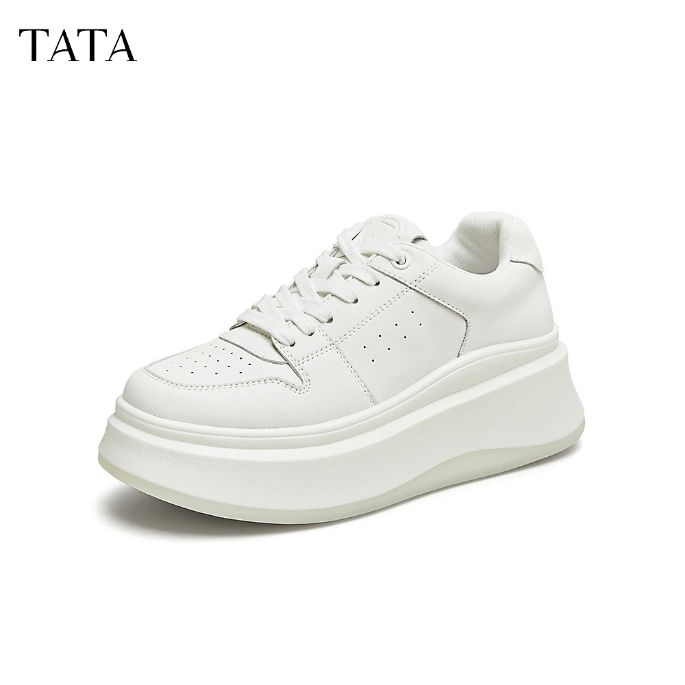 TATA他她2025新款小白鲸厚底小白鞋女款增高休闲百搭板鞋GCD07AM5