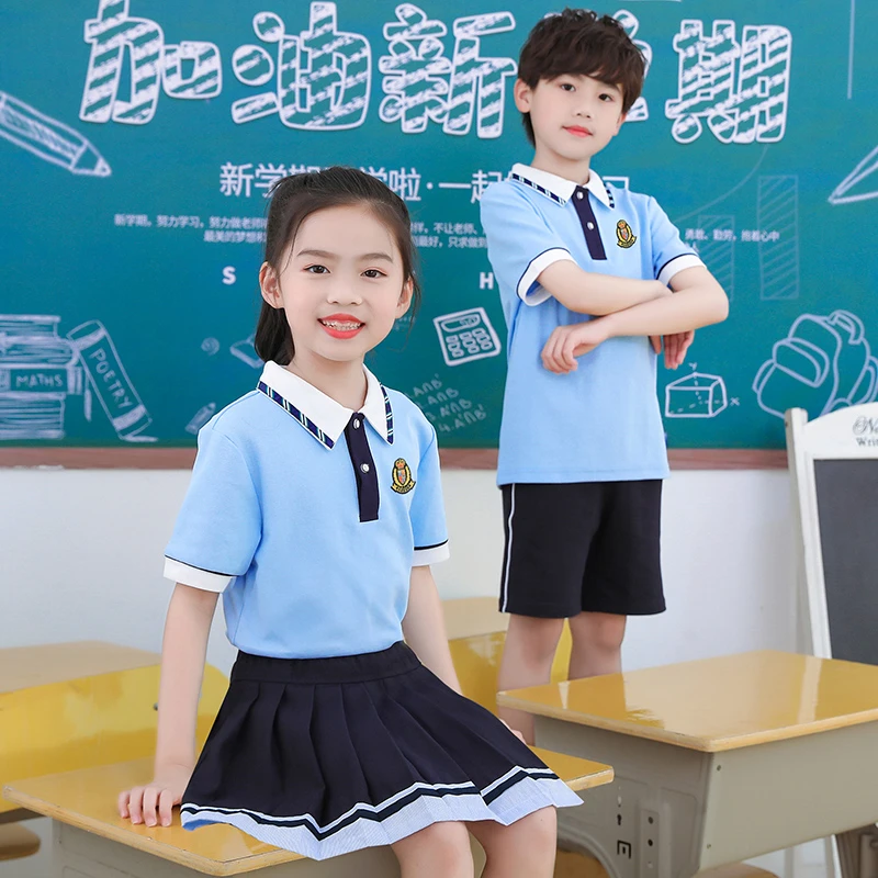 校服套装小学生夏季短袖儿童班服英伦风幼儿园园服六一演出服女童