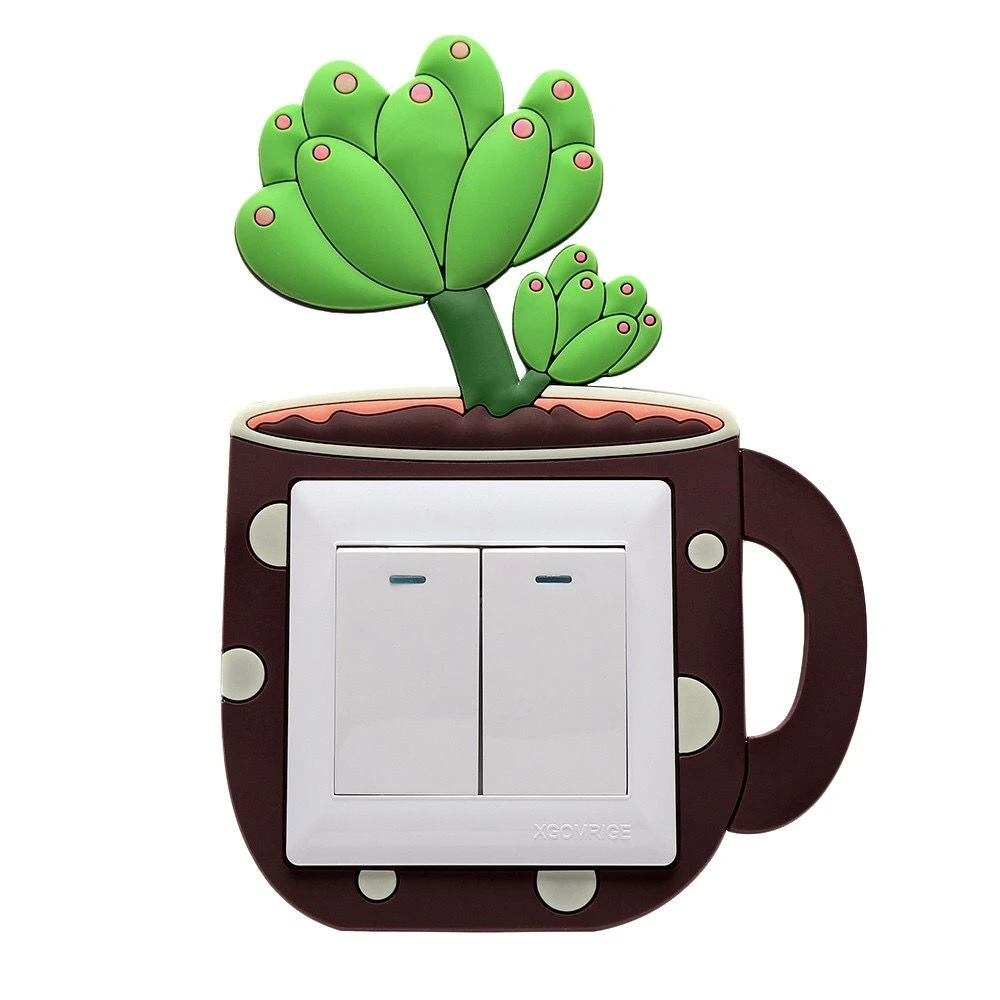 【1-6个装】硅胶夜光开关贴创意卡通开关装饰墙贴可爱开关保护套