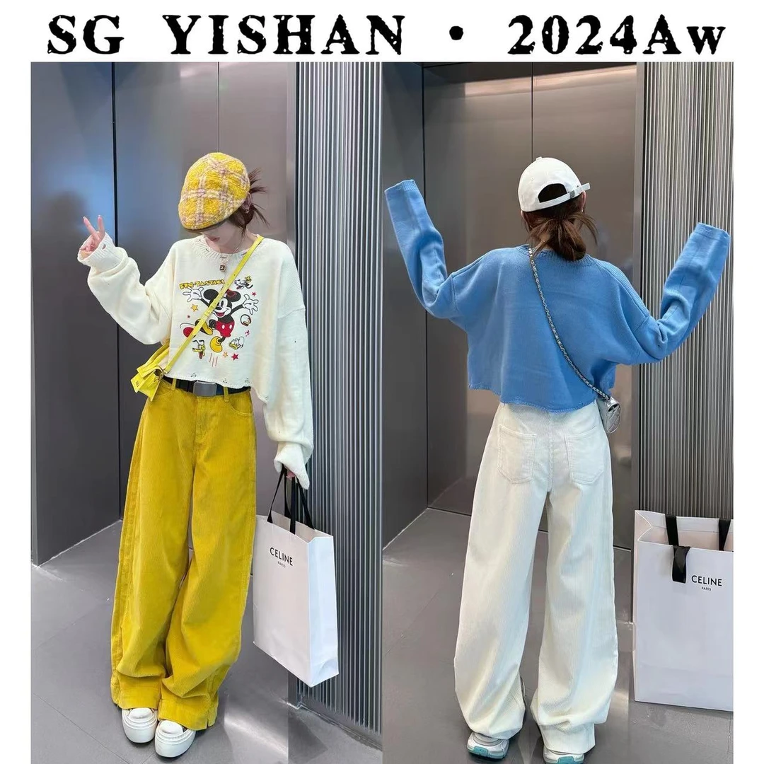 SG / 杨依姗 AW米奇印花显瘦破洞时髦针织毛衣MY-20241883