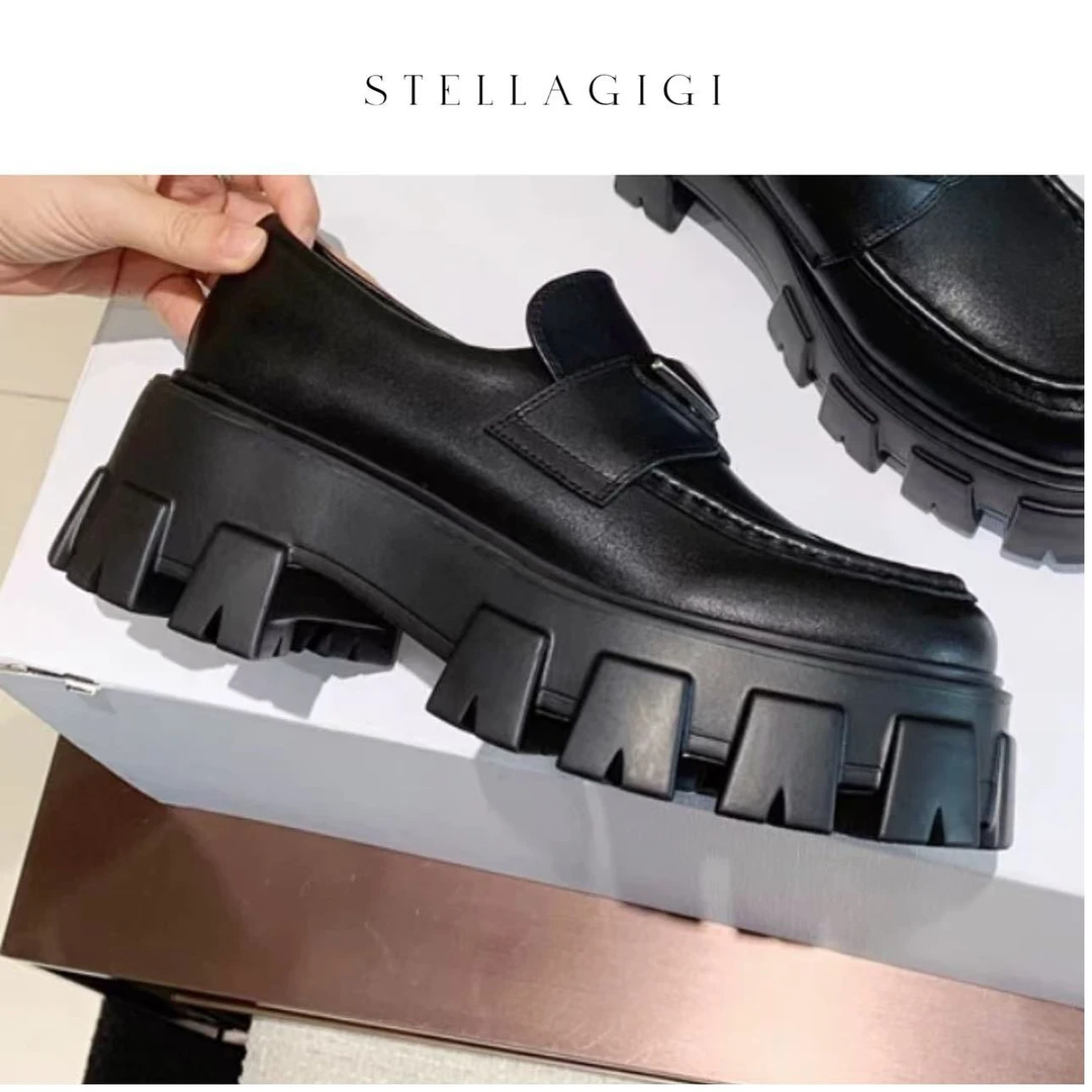 SG / 杨依姗 AW 简约小皮鞋 亮面厚底增高乐福鞋X-20242237