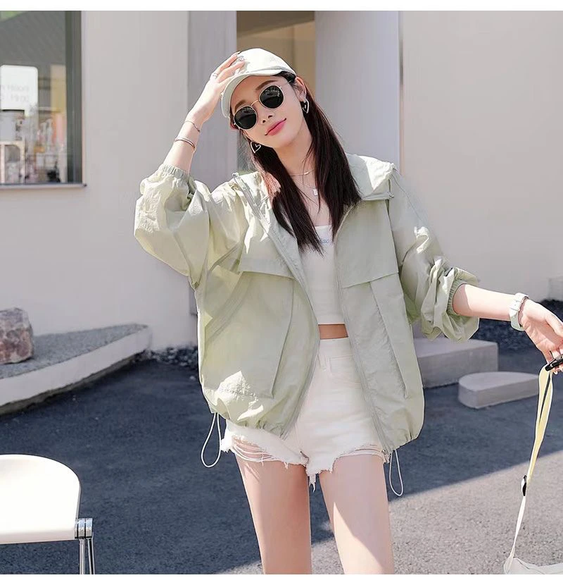 宽松韩版透气防晒服女士短款休闲外套韩版时尚小仙女防晒衣爆款