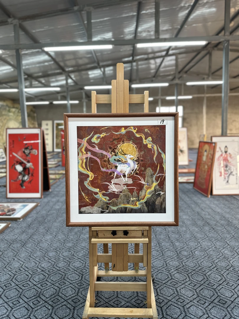 [E1九色鹿]60x60cm中国风家居装饰画办公室玄关客厅装饰画