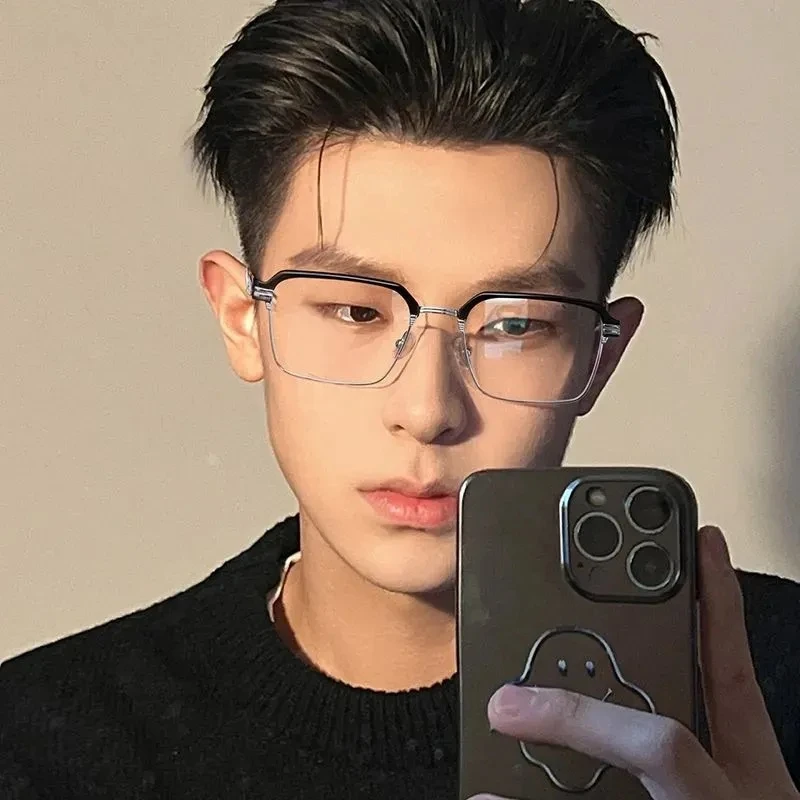 斯文理工男士大脸近视眼镜痞帅学生女显瘦网红同款防蓝光方框眼镜