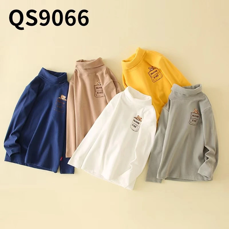 【淼淼妈】儿童高领德绒加厚打底衫9066