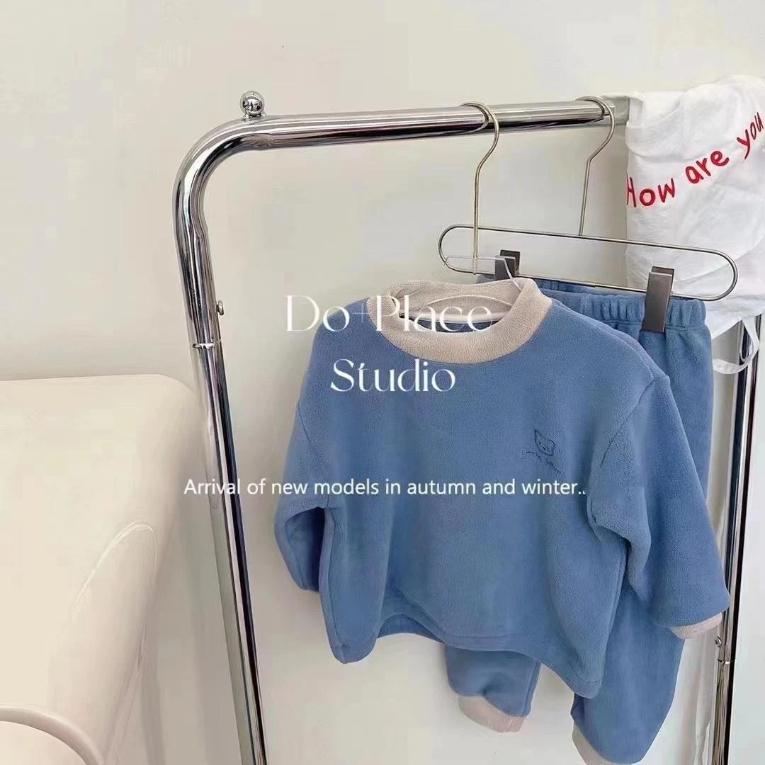 【淼淼妈】儿童秋冬奥粒绒居家外穿套装2029