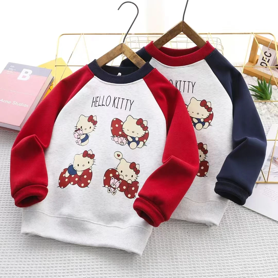 【一体绒】儿童冬季加绒卫衣56789(KT猫款)