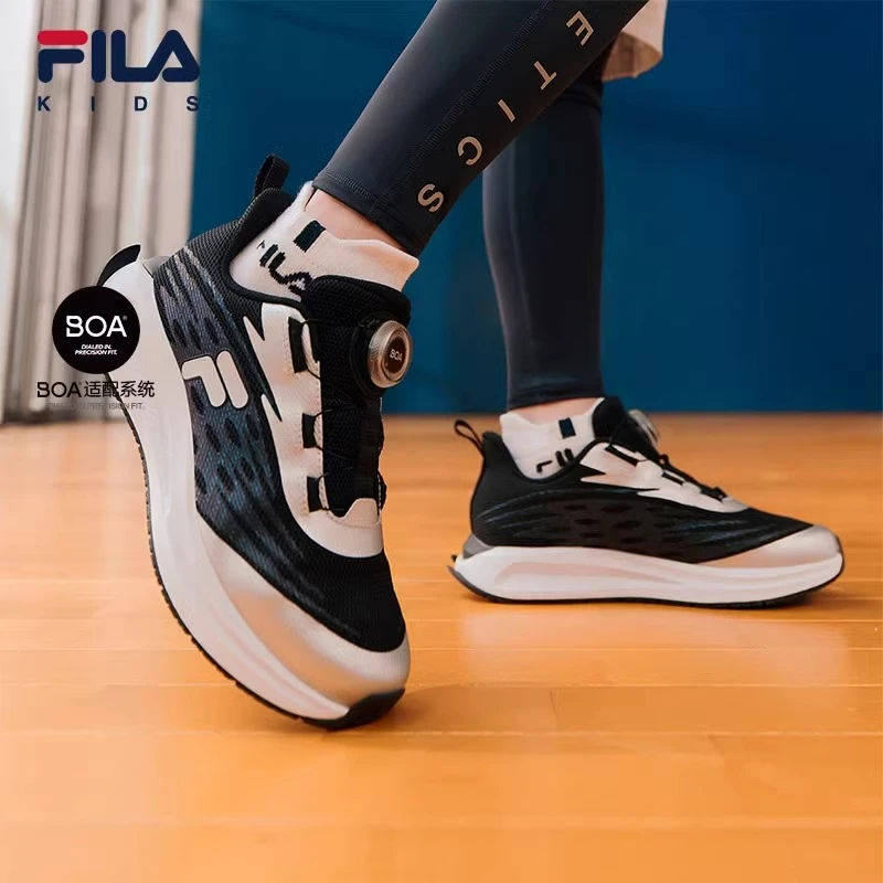 FILAKIDS2024新款减震透气时尚运动鞋舒适BOA锁扣跑鞋K55B422103