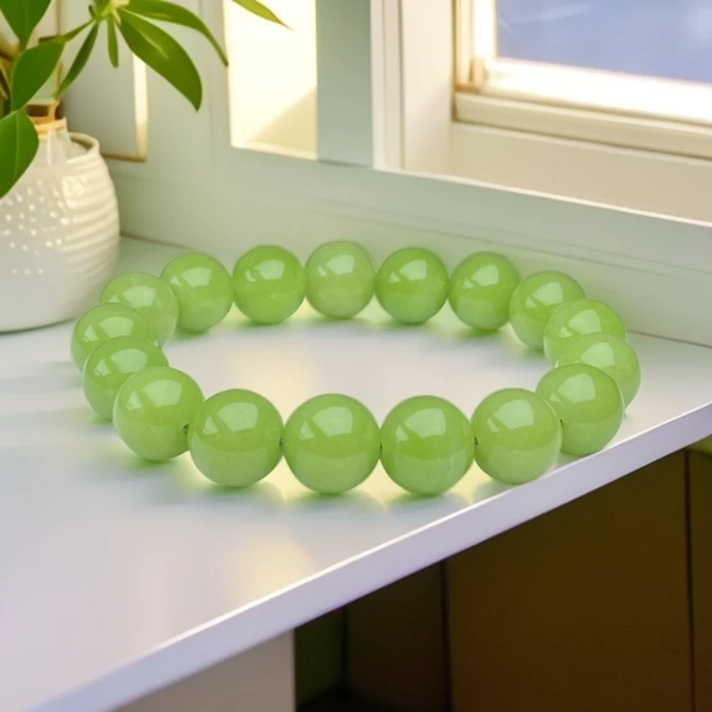 A446号精品时尚珠串苹果绿手链12mm多样性发一件