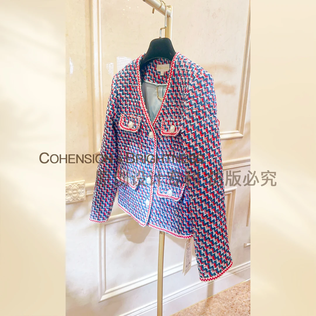 凝慧真的好【馥郁色调】新款圆领撞色法式小香风外套YP202