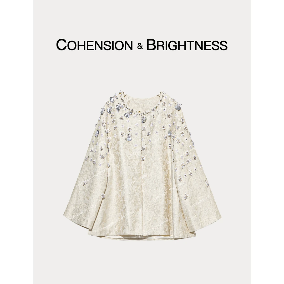 凝慧真的好【贵妇艺术】冬季古董肌理感钉花桑蚕丝外套YO133