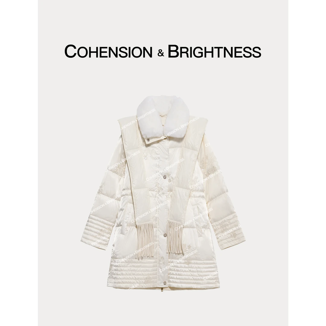 凝慧 真的好【雪国暖冬】冬季法式厚款毛毛领百搭羽绒服VP011