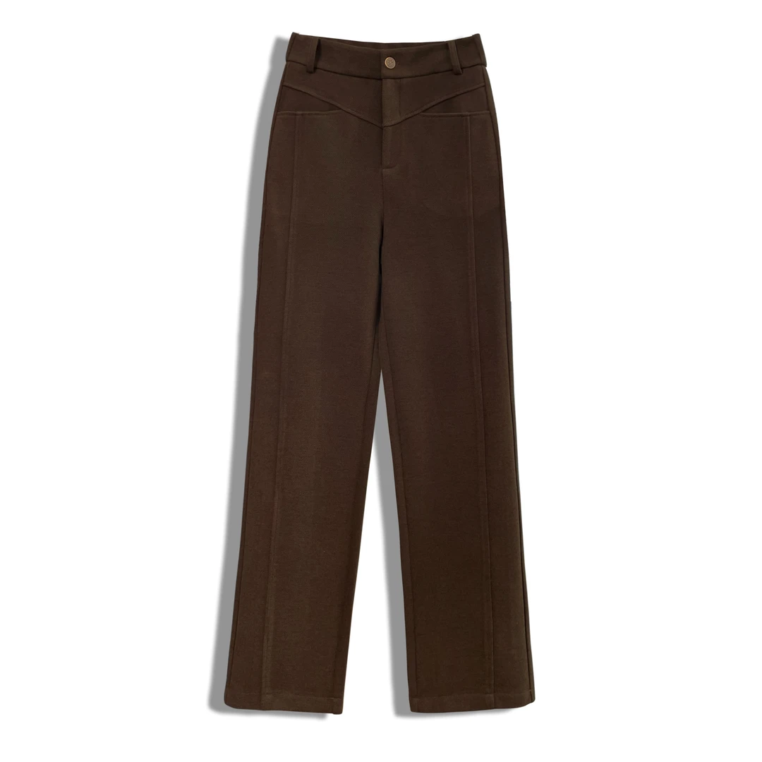 【可机洗】生态绵羊毛直筒裤加厚款保暖时尚遮腿型高腰休闲宽松秋冬