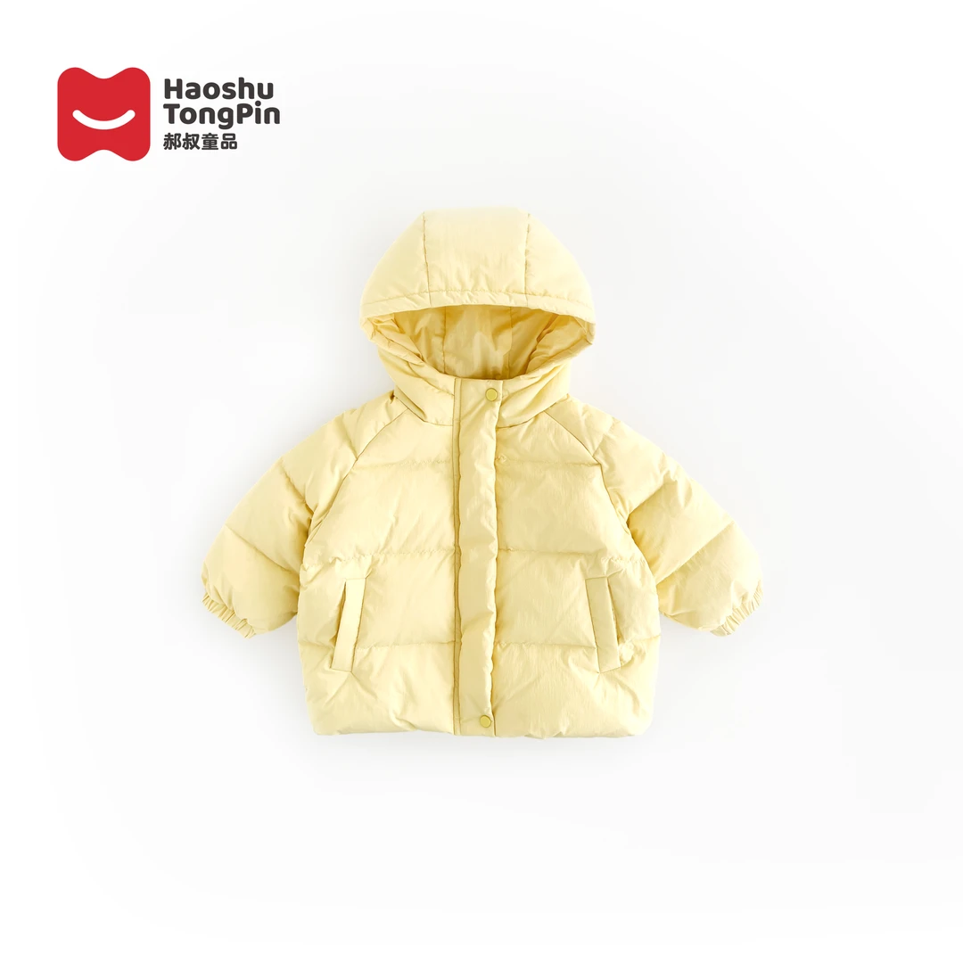 郝叔童品HM3402女童连帽羽绒服2023秋冬女孩洋气保暖外套百搭潮