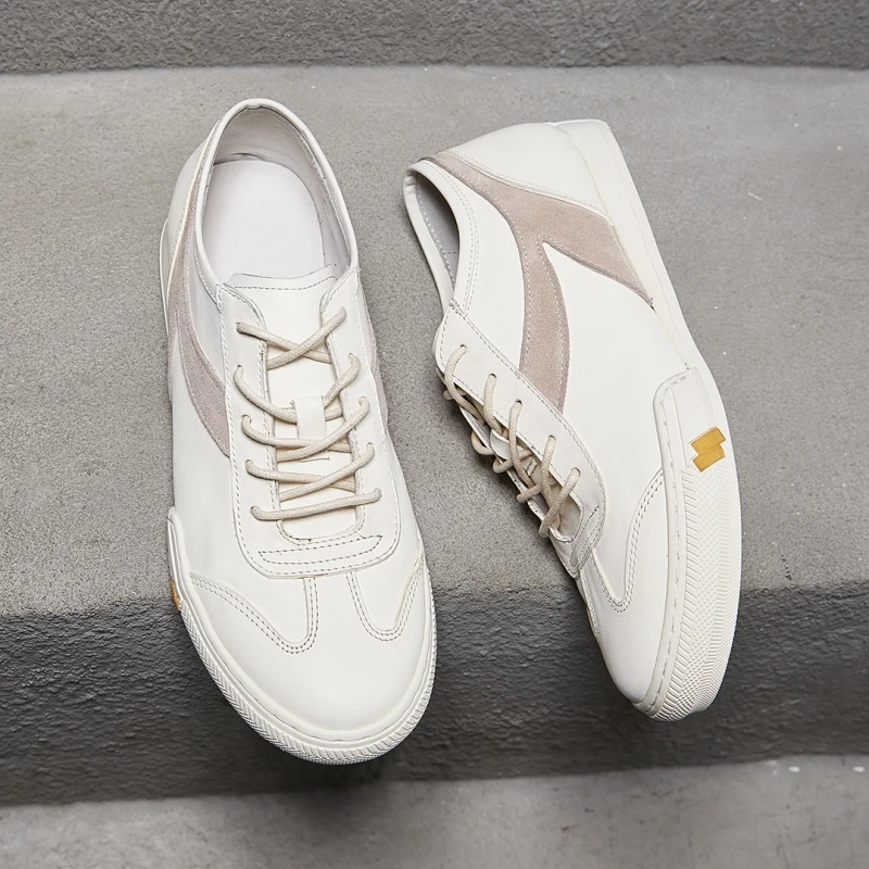 马皮鞋2024春夏季板鞋男软底复古时尚透气休闲运动鞋轻便潮慢跑鞋