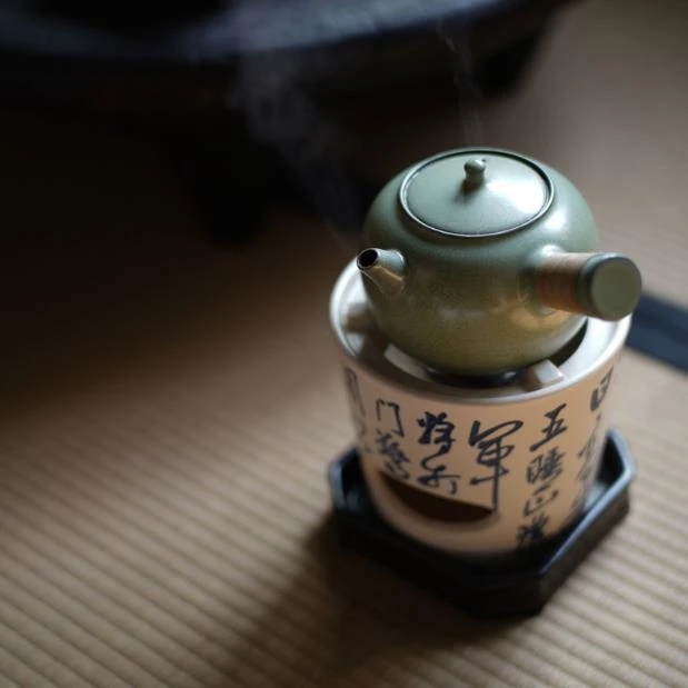 梵山堂 千山翠圆莲侧把陶壶老白茶煮茶壶碳炉