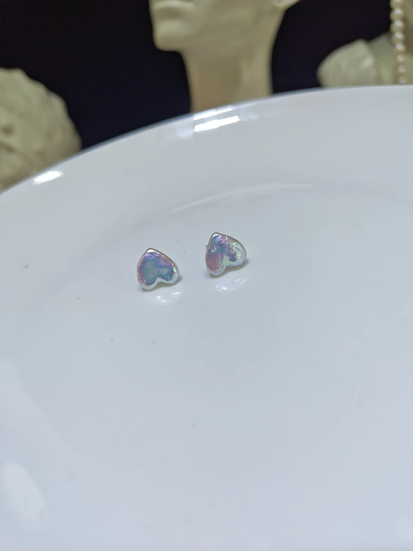 爱心巴洛克珍珠耳钉
