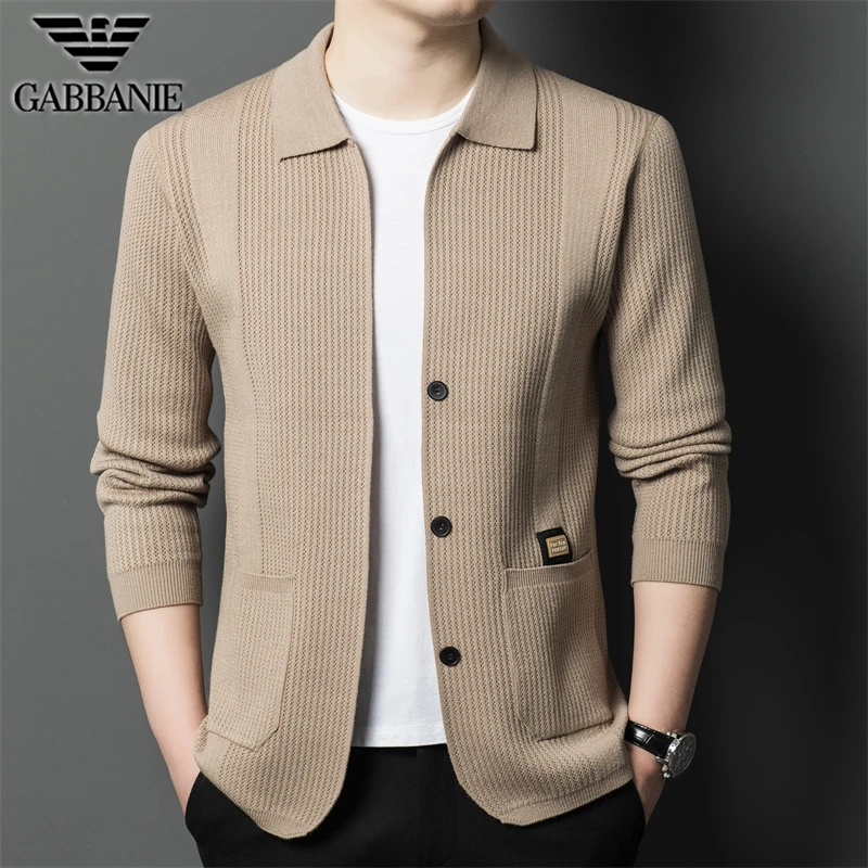 【专柜正品】高档时尚休闲商务男士针织开衫潮流长袖中青年毛衣外套