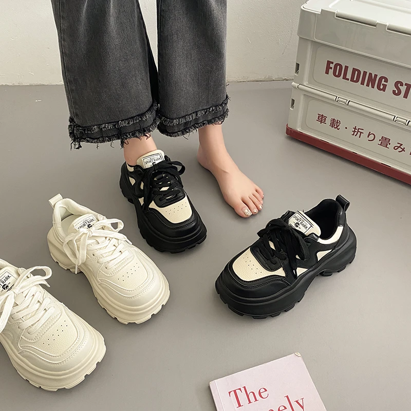 【贾不假】厚底运动鞋女2023年春秋新款韩版学生轻便时尚休闲小白鞋