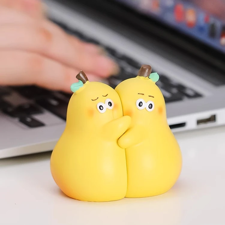 网红可爱永不分梨创意摆件办公室工位桌面装饰品治愈女生个性礼品