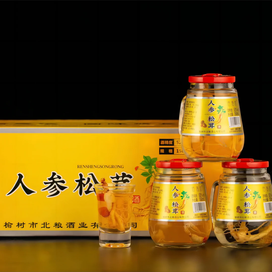人参松茸酒 150ml*6瓶 52度 浓香型 养生小酒A