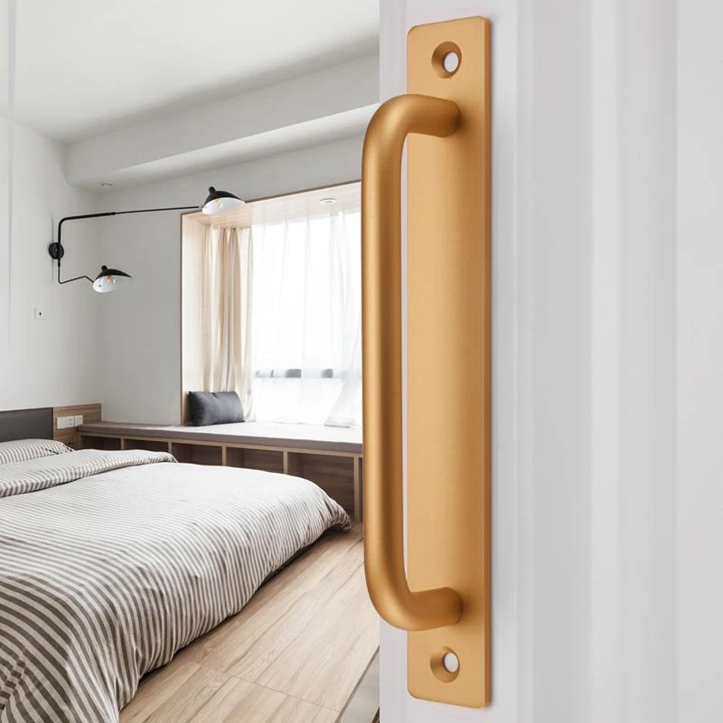 铝合金门把手手柄免打孔明装木门拉手移动门室内门窗阳台门小把手