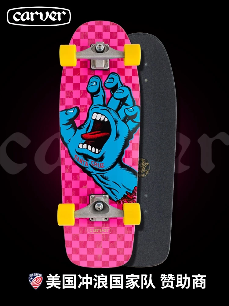 美国Carver经典板「粉鬼手」Santa cruz尖叫之手陆地冲浪板30寸c5
