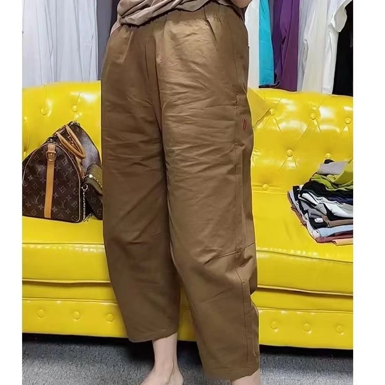 休闲裤“”“0标气球裤”（宽松版 蓝棕 两色  时尚百搭）夏季